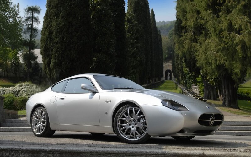 Silver Maserati sports car