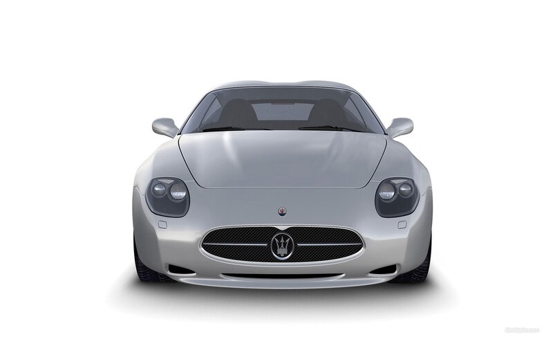 silver maserati sports car