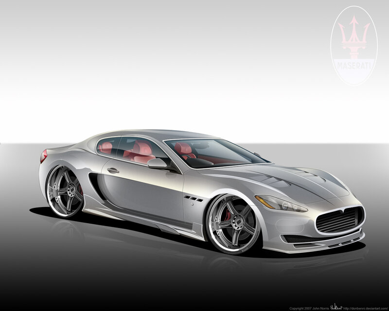 Silver Maserati sports car