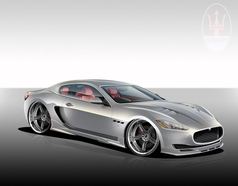Silver Maserati sports car
