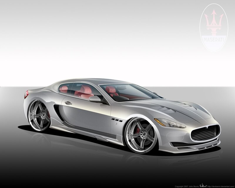 Silver Maserati sports car