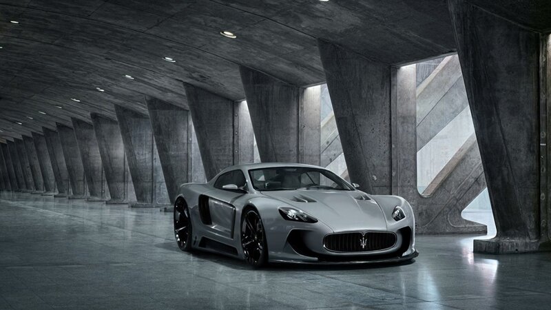 Silver Maserati sports car