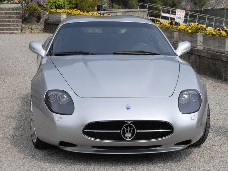silver maserati sports car