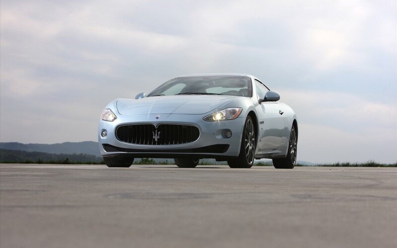 silver Maserati sports car