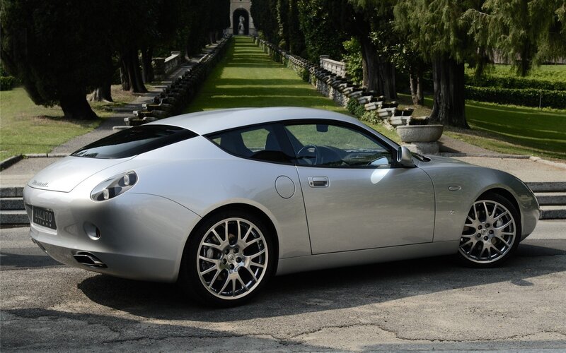 Silver Maserati Zagato parked