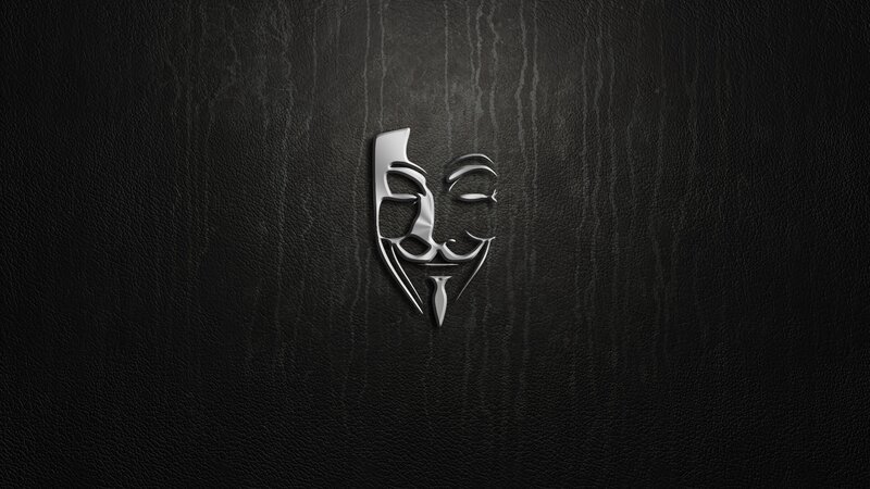 Silver Mask on Black Leather