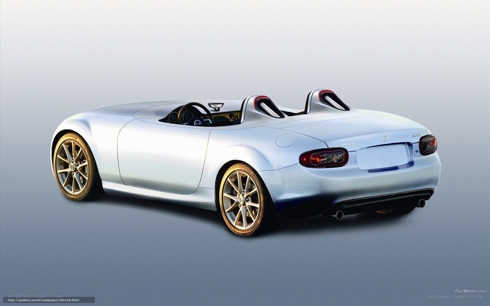 Silver Mazda Miata concept car