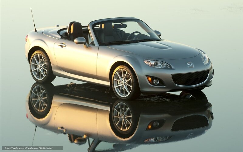 Silver Mazda Miata convertible