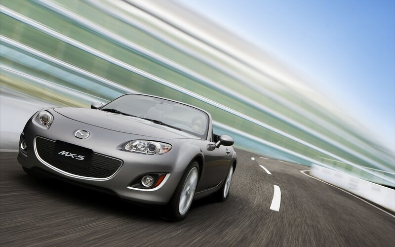 Silver Mazda Mx-5 Car — Gray, Dynamic