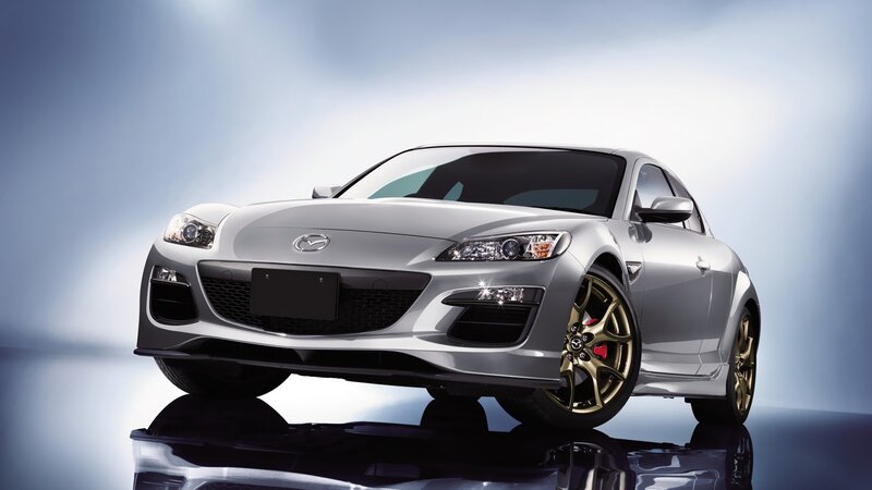 silver mazda rx-8 sports car
