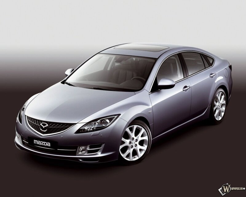 silver mazda sedan car