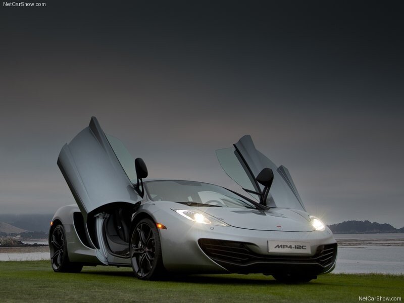 Silver McLaren MP4-12C with doors open