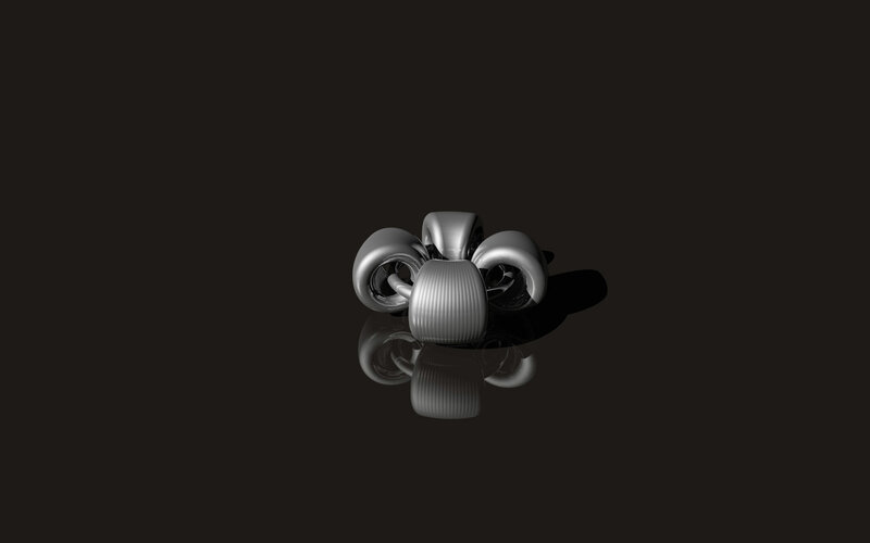 Silver Mechanical Object — Gray, Minimalist