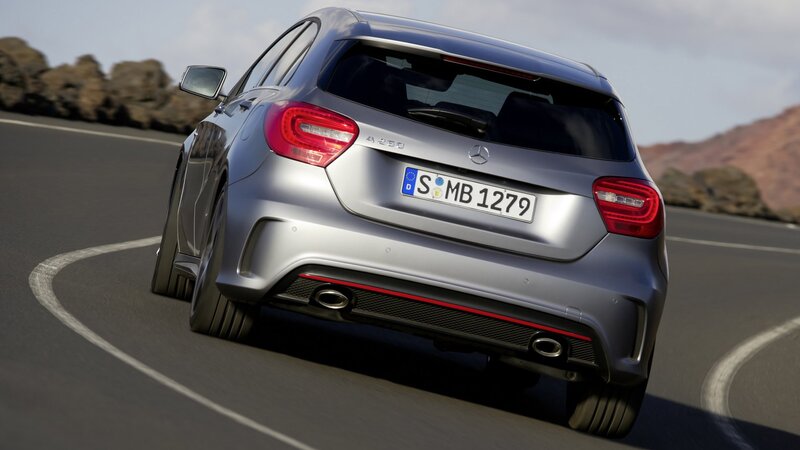 silver mercedes a250 on winding road