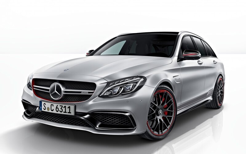 Silver Mercedes-AMG C63 S