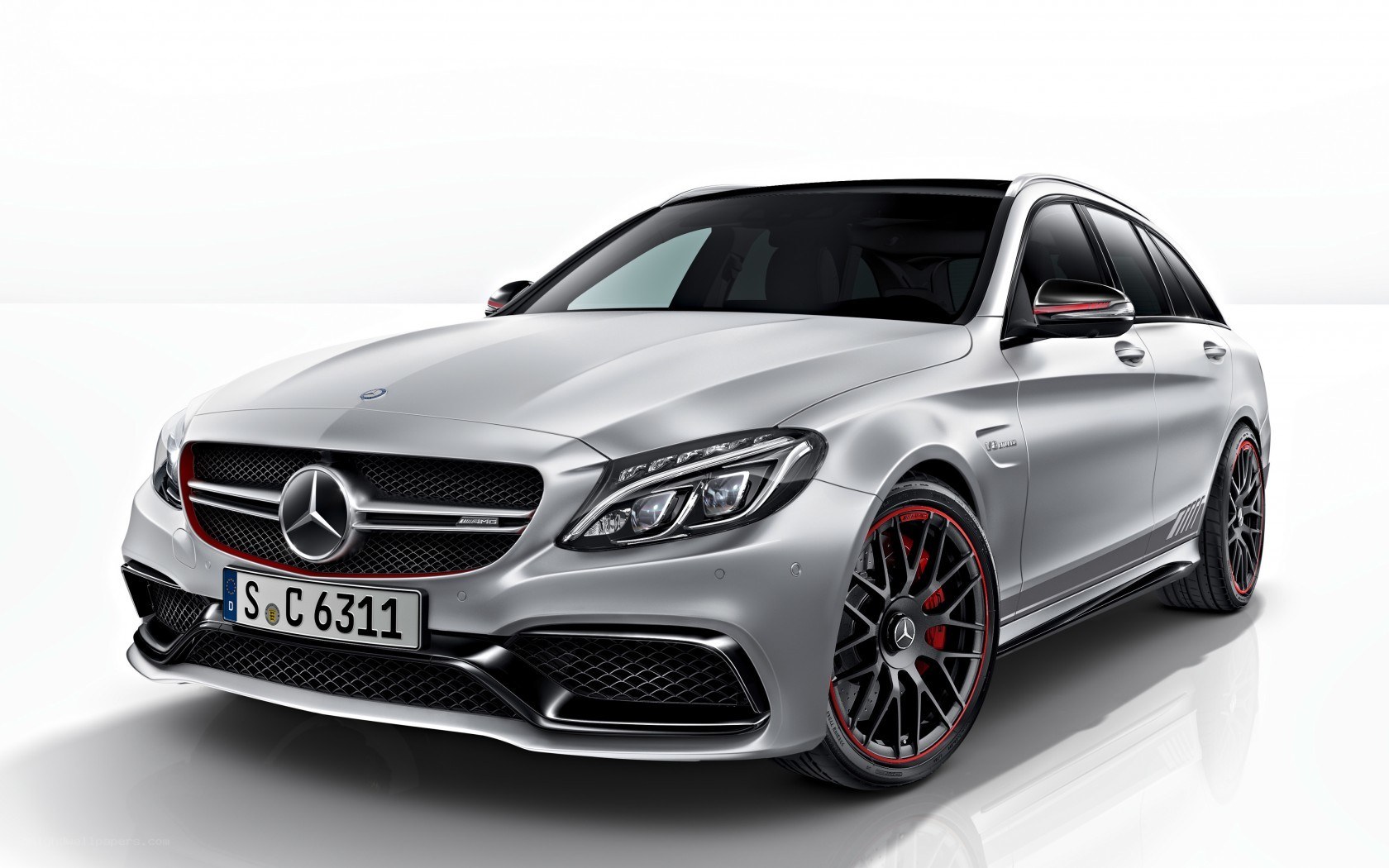 Silver Mercedes-AMG C63 S