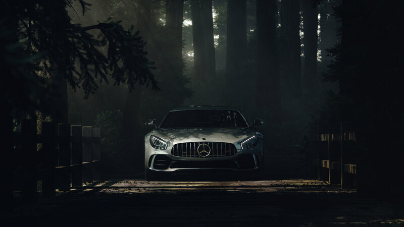 Silver Mercedes-amg Car — Black, Dramatic
