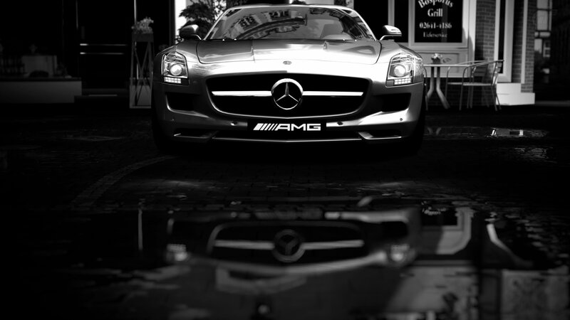 Silver Mercedes-amg Car — Black