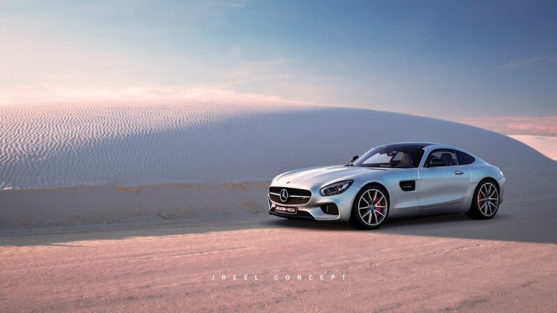Silver Mercedes-amg Car — Serene, Sunset