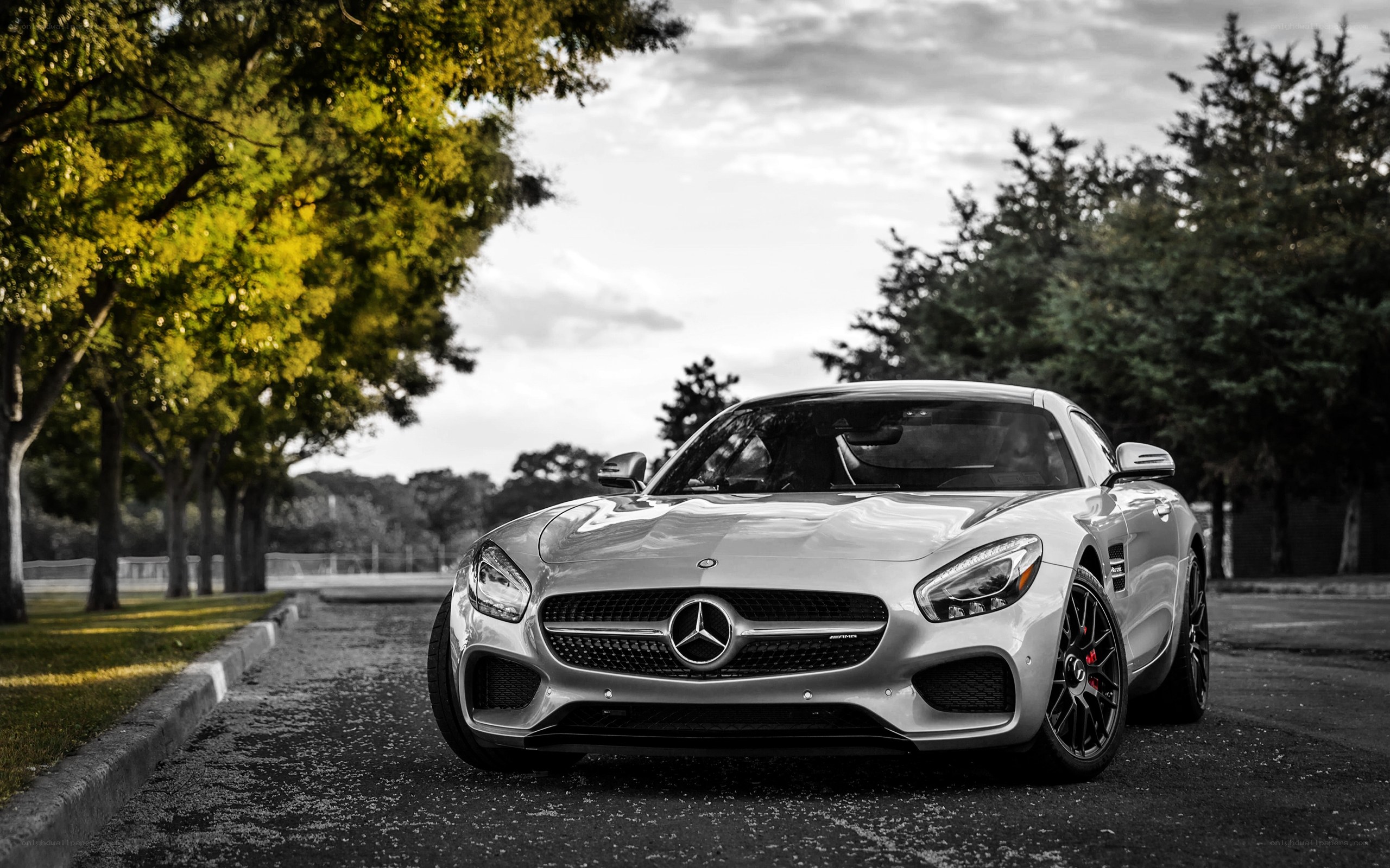 Silver Mercedes-AMG GT