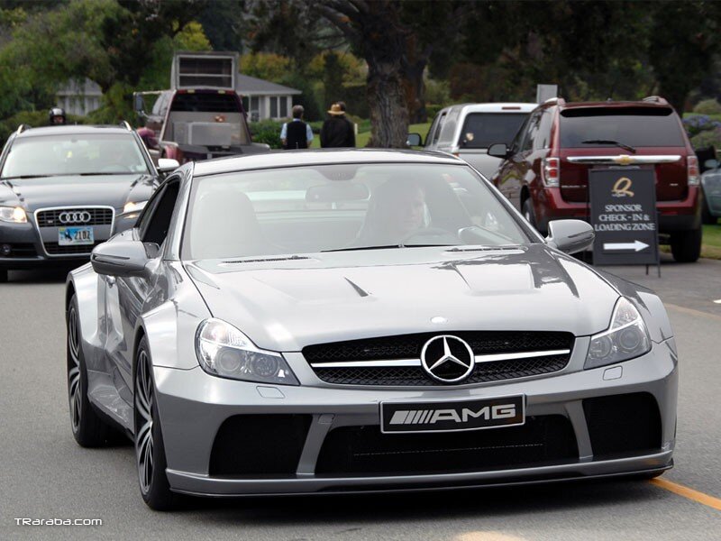 Silver Mercedes-AMG on a road
