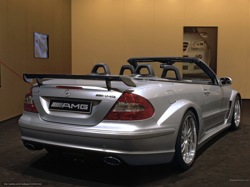 Silver Mercedes-AMG SLK convertible