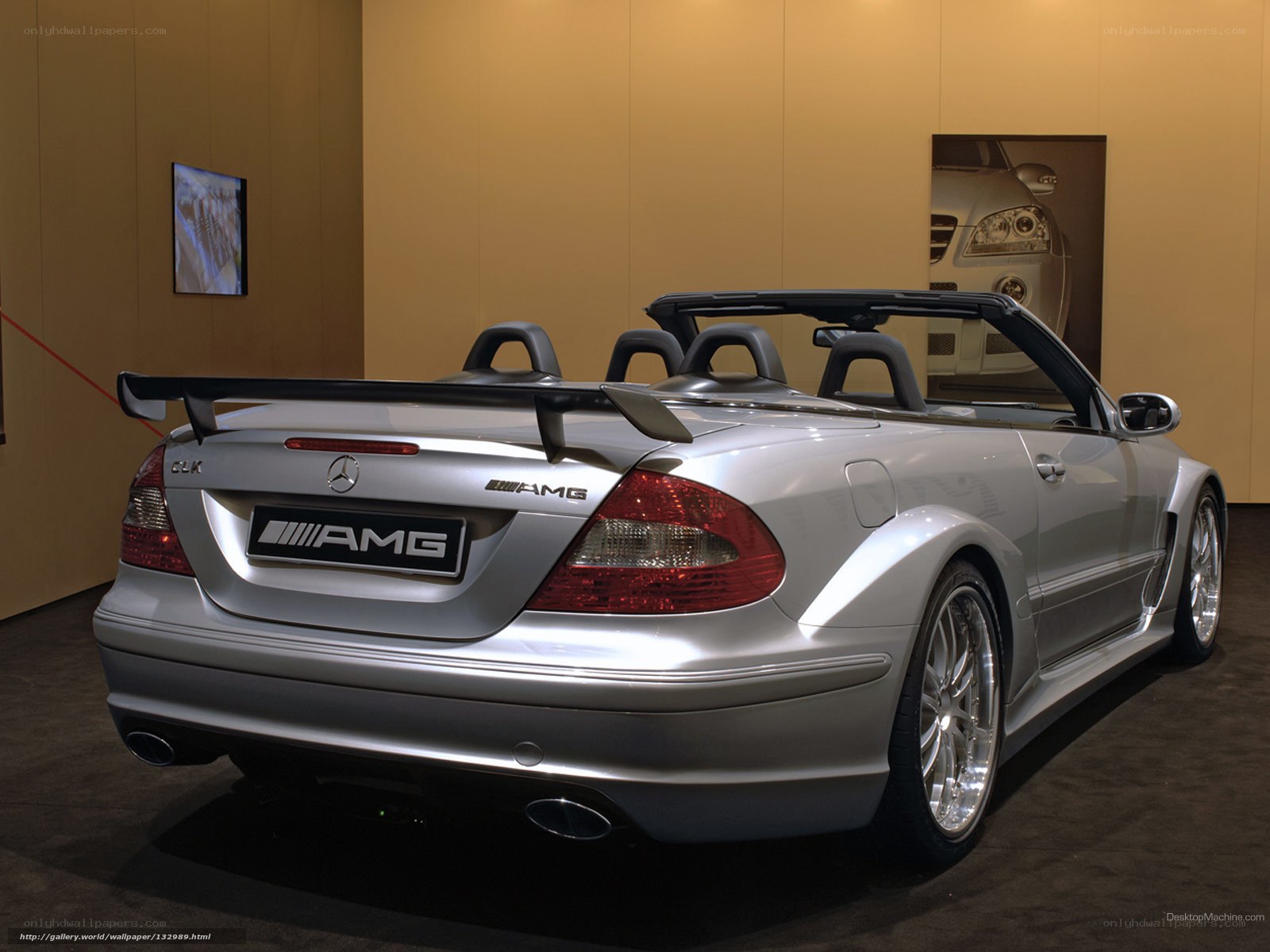 Silver Mercedes-AMG SLK convertible