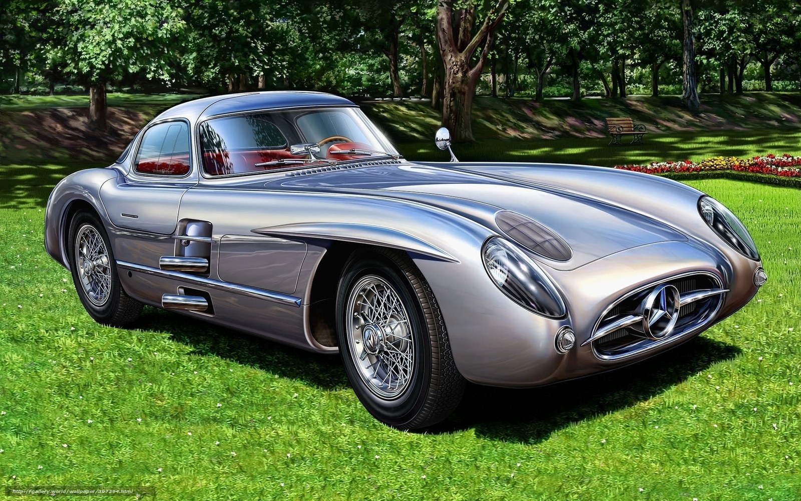 Silver Mercedes-Benz 300 SL Gullwing