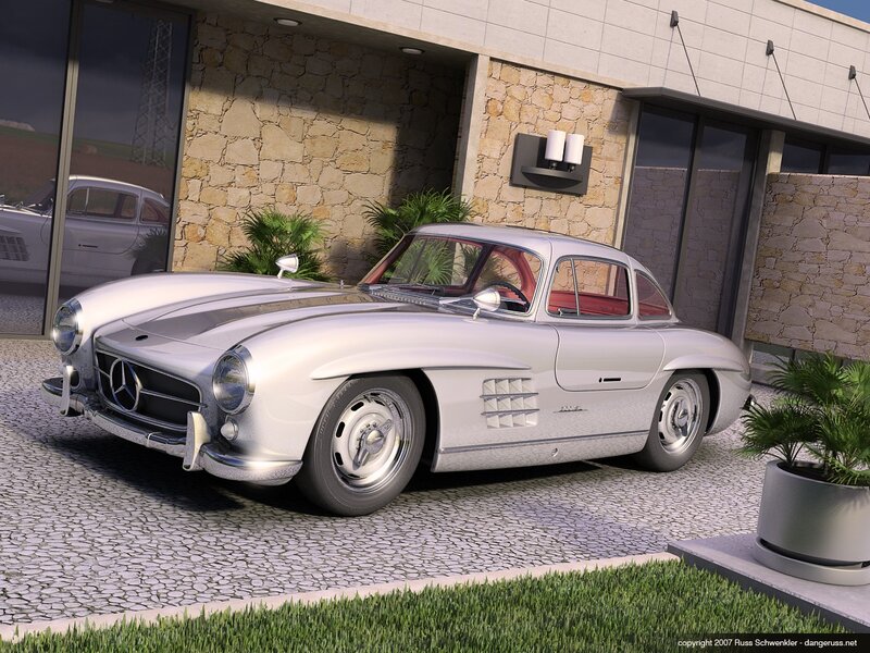 Silver Mercedes-Benz 300SL