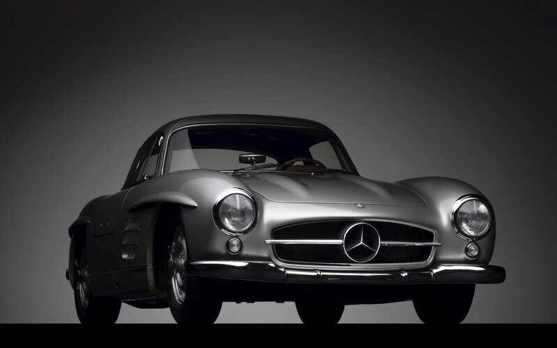 Silver Mercedes-benz 300sl — Gray, Dramatic, Photograph