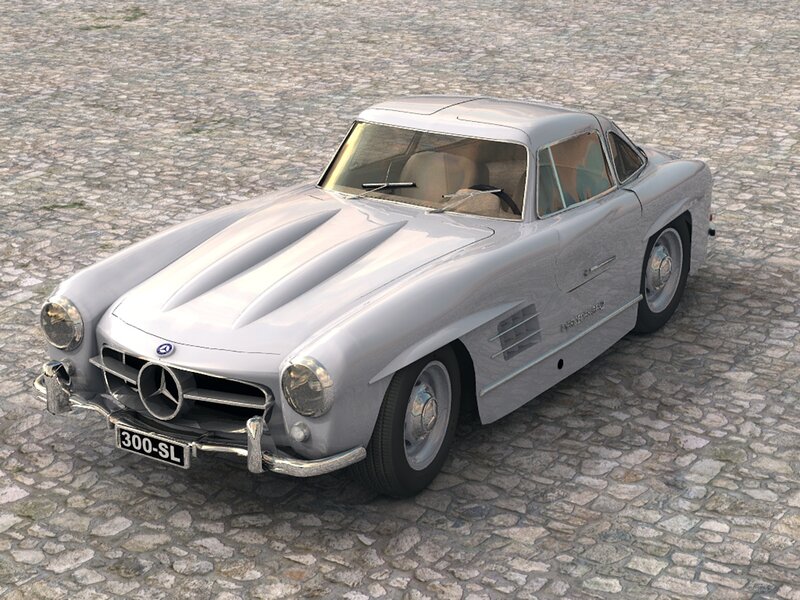 Silver Mercedes-benz 300SL — Gray