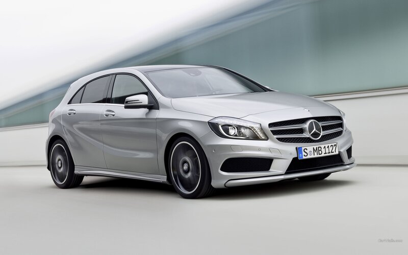 silver mercedes-benz a-class