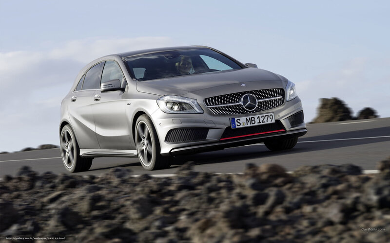 silver mercedes-benz a-class driving
