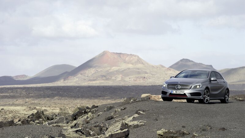 Silver Mercedes-Benz A45 — Gray, Dramatic