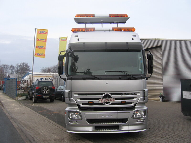 Silver Mercedes-Benz Actros truck