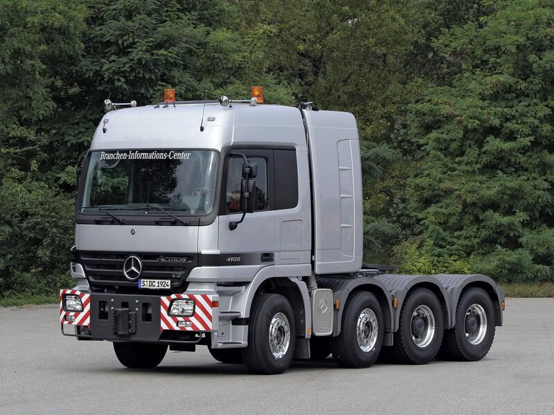 Silver Mercedes-Benz Actros truck