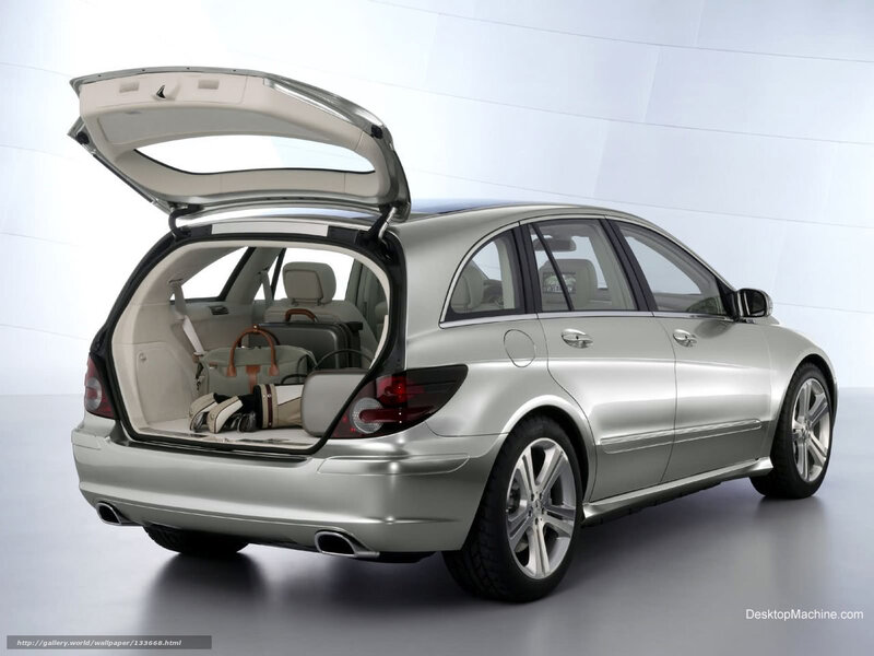 Silver Mercedes-Benz B-Class with open trunk
