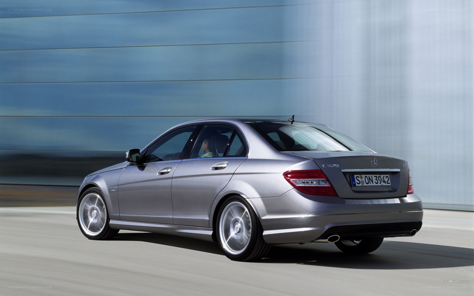 silver mercedes-benz c-class