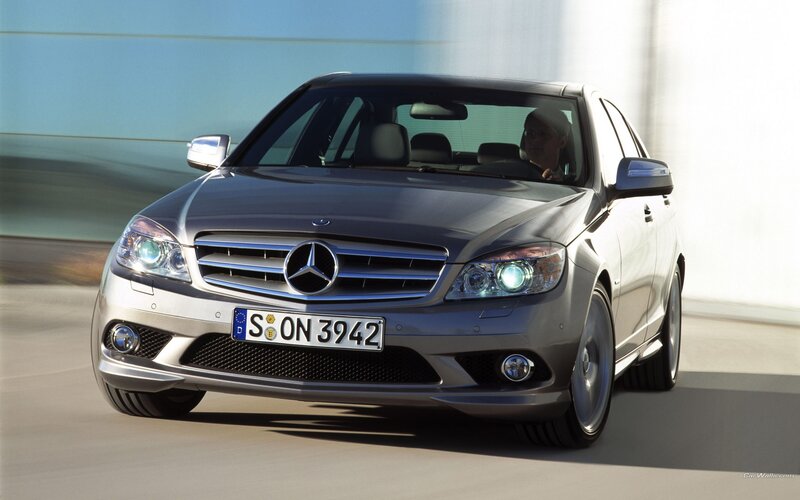 silver mercedes-benz c-class