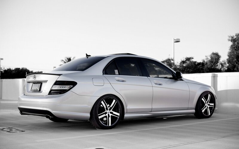 silver mercedes-benz c-class