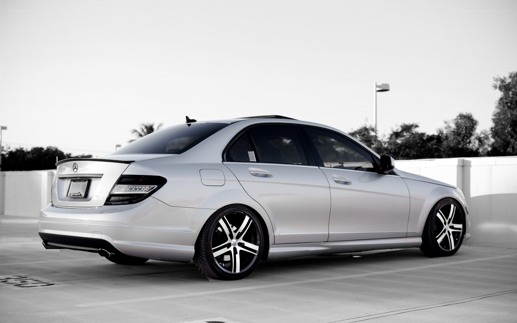 silver mercedes-benz c-class