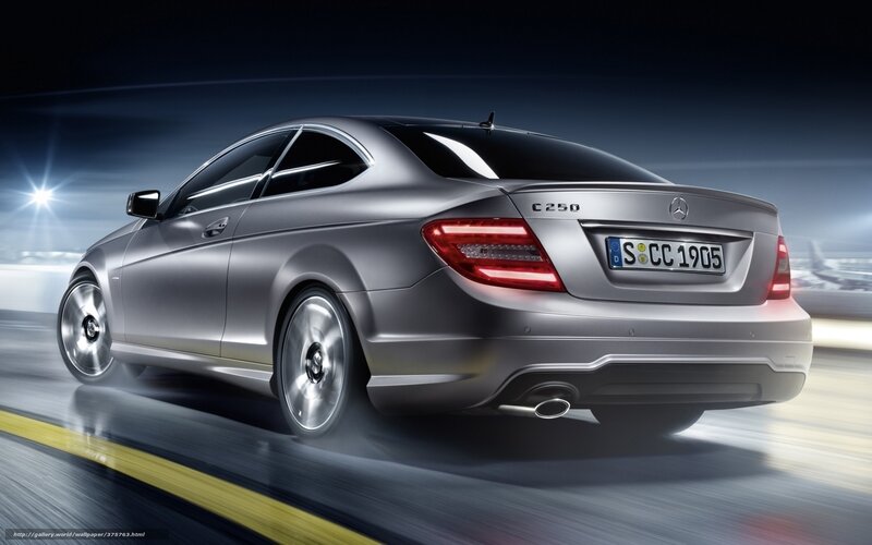 Silver Mercedes-Benz C250 Coupe