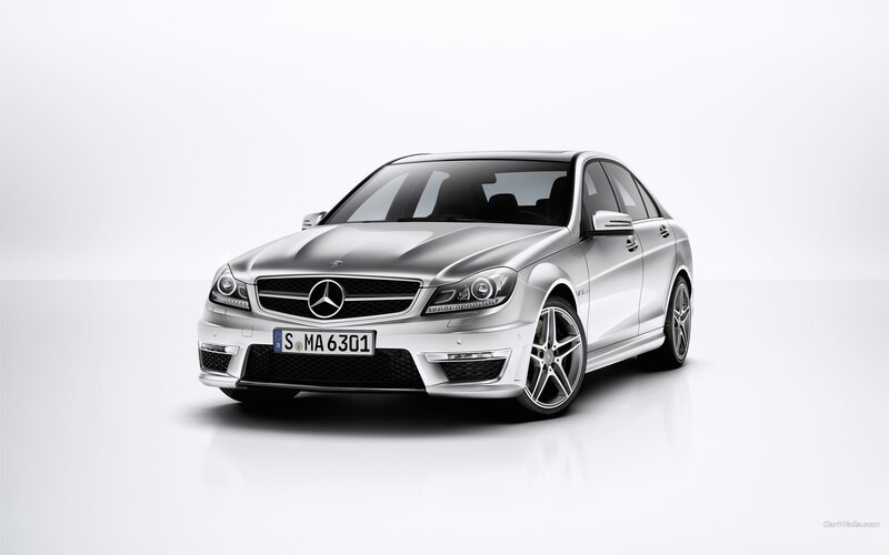 silver mercedes-benz c63 amg