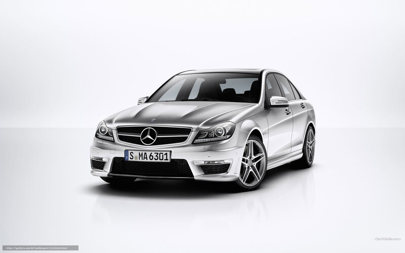 Silver Mercedes-Benz C63 AMG