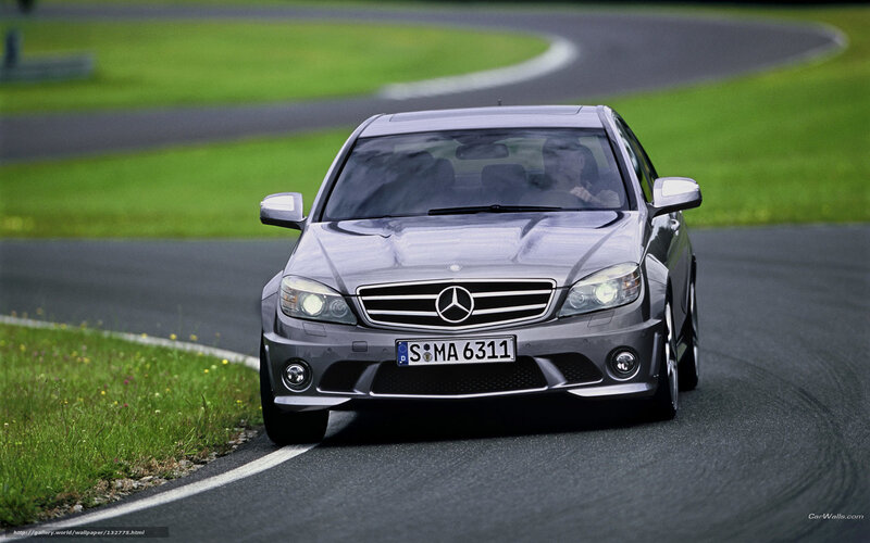 Silver Mercedes-Benz C63 AMG — Gray