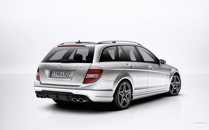silver mercedes-benz c63 amg station wagon