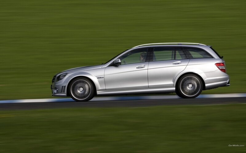 silver mercedes-benz c63 amg station wagon