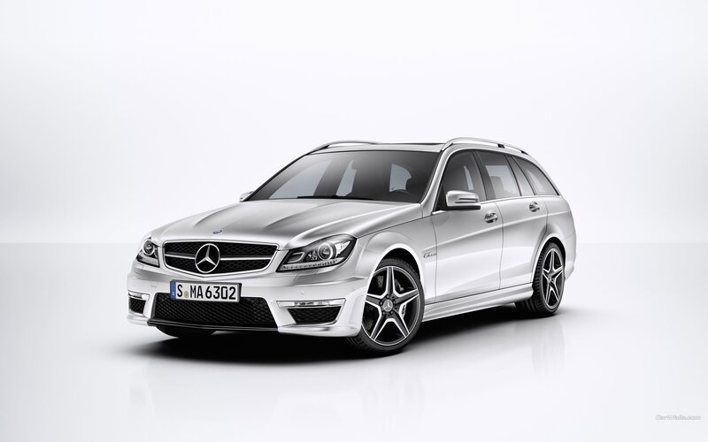 silver mercedes-benz c63 amg wagon