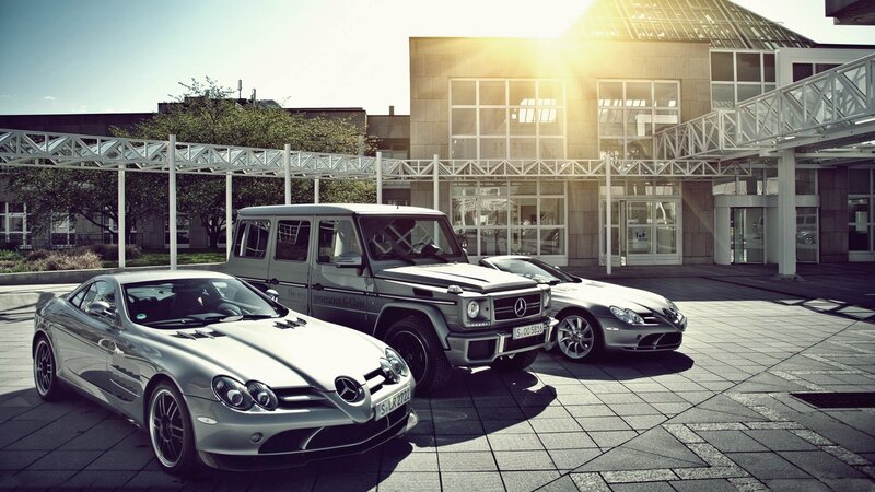 Silver Mercedes-Benz Cars — Dramatic, Afternoon