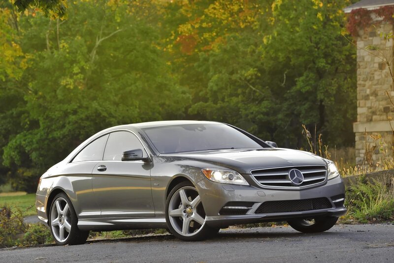 Silver Mercedes-Benz CL550 Coupe